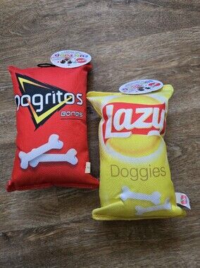 SPOT Doggie Chips Dog Toys Squeak Chew Toys- Set of 2